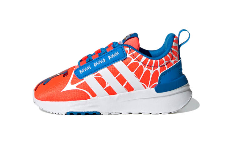 Adidas MARVEL x Adidas Adventures Super Hero Slip Resistant Abrasion Resistant Low top Toddler Shoes Orange Blue