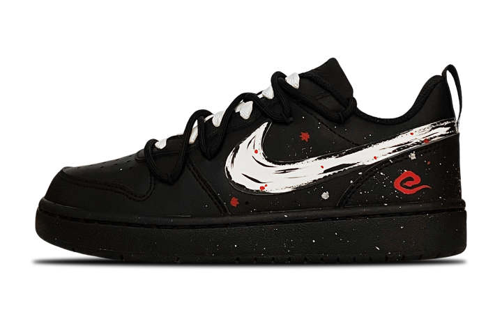 Nike Nike Court Borough Low top Kids' Skateboarding Shoes Black White Teenagers