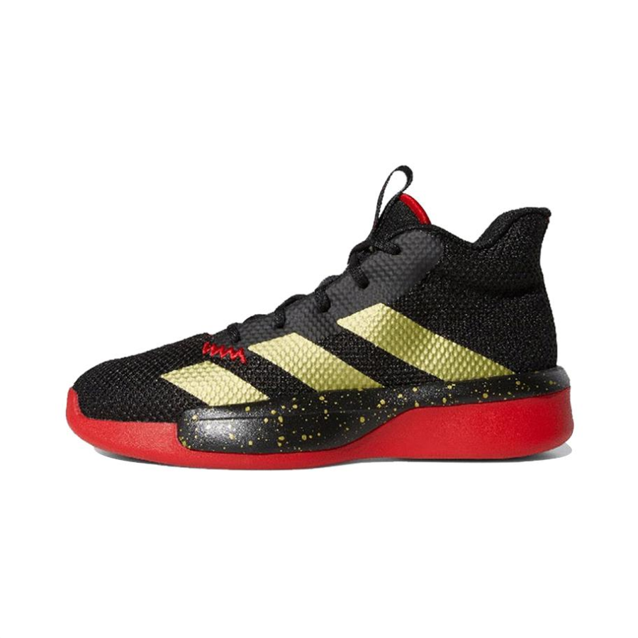 Adidas Adidas Pro Next J Mid top Children's Basketball Shoes Black Gold Red 2019 Children Aged 3 7 Years Old
