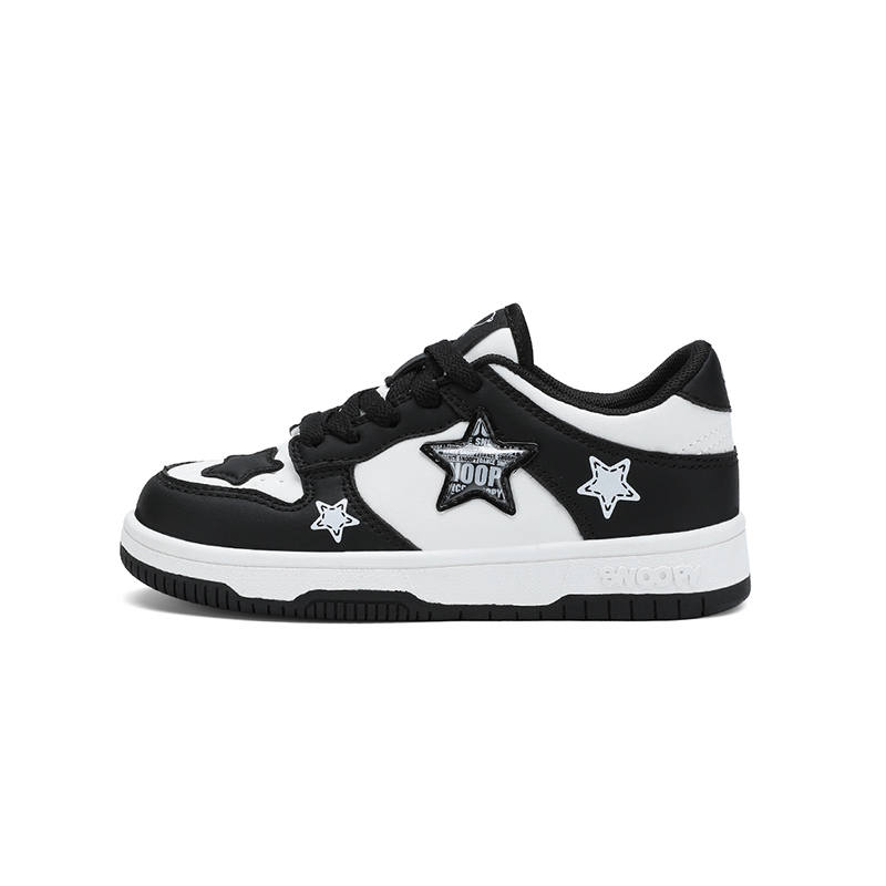 SNOOPY Xingji Skateboard Abrasion Resistant Slip Resistant Low top Kids' Skateboarding Shoes Panda Black Kids'