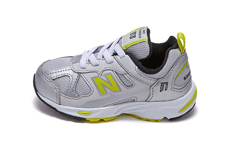 New Balance New Balance NB 878 Comfortable Cushioning Abrasion Resistant Breathable Low top Toddler Shoes Silver Yellow