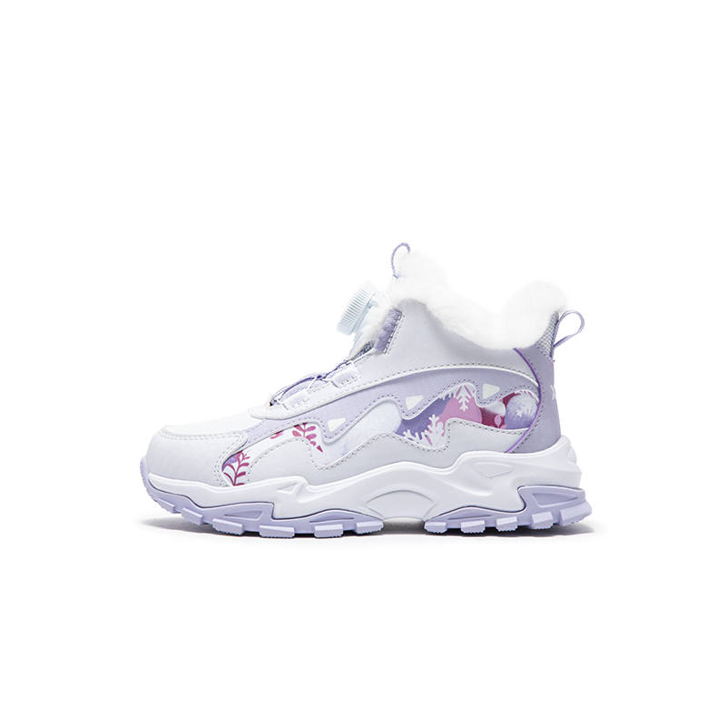 XTEP Cushioning Abrasion Resistant Thermal Casual Shoes Violet Blue Purple Children Aged 3 7 Years Old