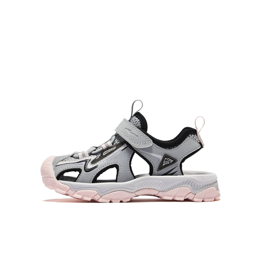 ERKE KIDS Jungle 2 Synthetic Leather, Textile Breathable And Quick Dry Low top Children's Sandals Haze Blue/Jet Black