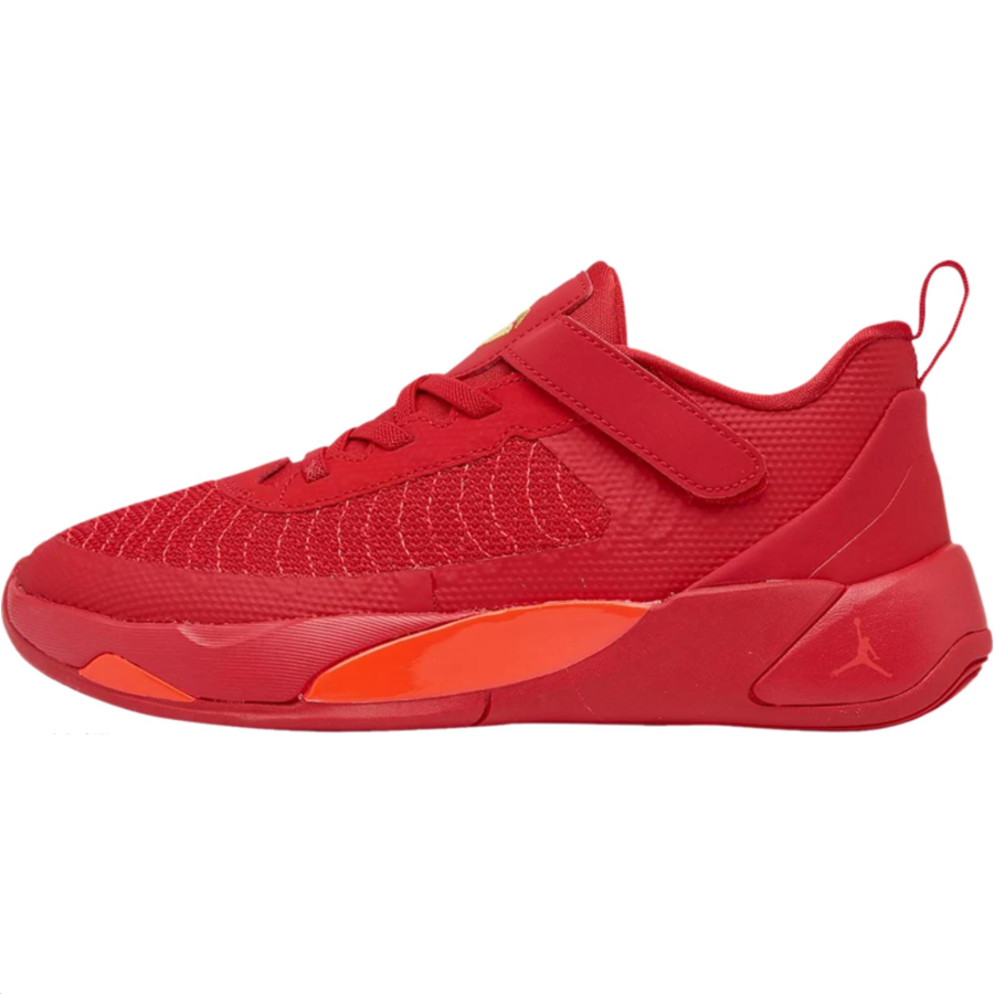 Jordan Jordan Luka 1 Anti Kick Cushioning Low top Children's Basketball Shoes University Red Metal Gold Red Kids'