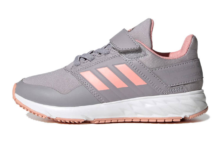 Adidas Adidas Fortafaito Top Strap Slip Resistant, Abrasion Resistant, Breathable Low top Kids' Running Shoes Gray Pink Kids'