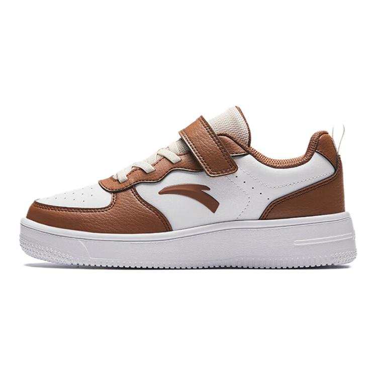 Antakids Synthetic Leather Comfortable Skateboard Shoes Anta White/Huili Brown Teenagers
