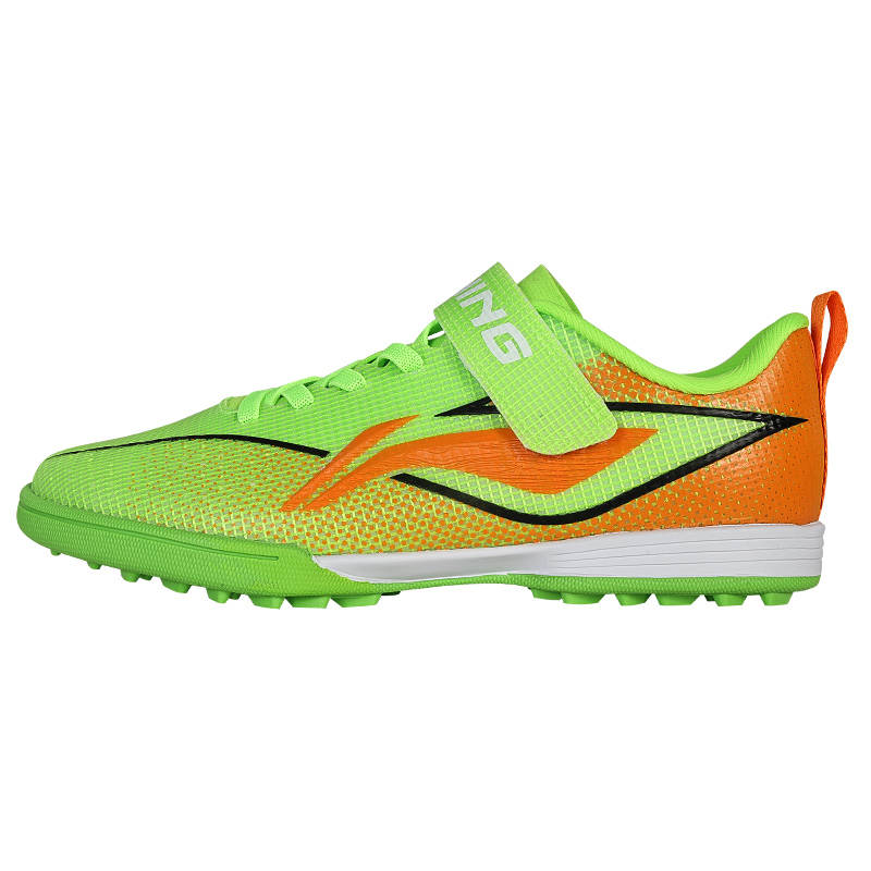 Li-Ning YOUNG Li Ning YOUNG PU Polyurethane Slip Resistant Abrasion Resistant Low top Soccer Shoes Fluorescent Grass Green Kids'