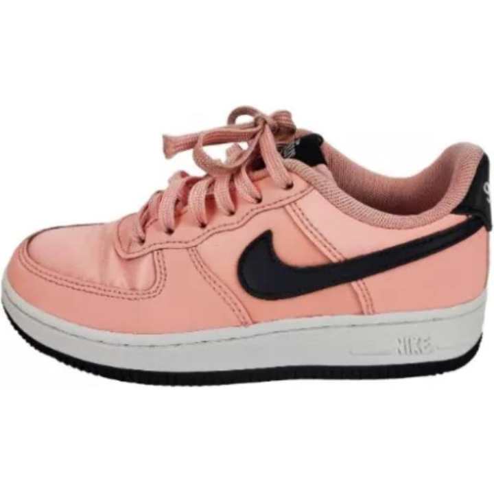 Nike Nike Air Force 1 Leather Slip Resistant Abrasion Resistant Low top Kids' Skateboarding Shoes Pink