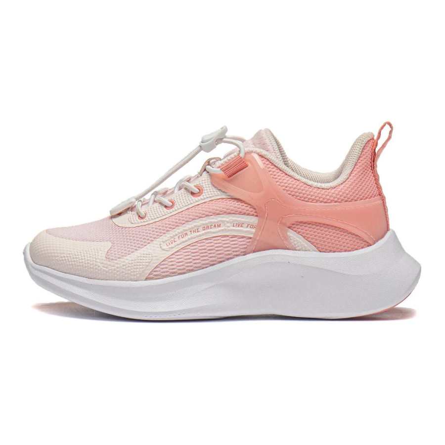 Li-Ning YOUNG Li Ning YOUNG Comfortable Slip Resistant Abrasion Resistant Kids' Running Shoes Pink Kids'