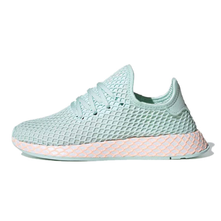 Adidas Originals Deerupt Runner J Breathable Low top Kids' Running Shoes Green White Teenagers