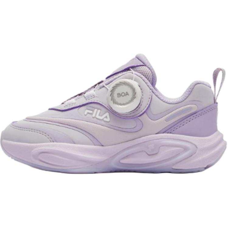 FILA KIDS BOA Slip Resistant Anti Kick Rebound Support Low top Kids' Running Shoes Light Purple