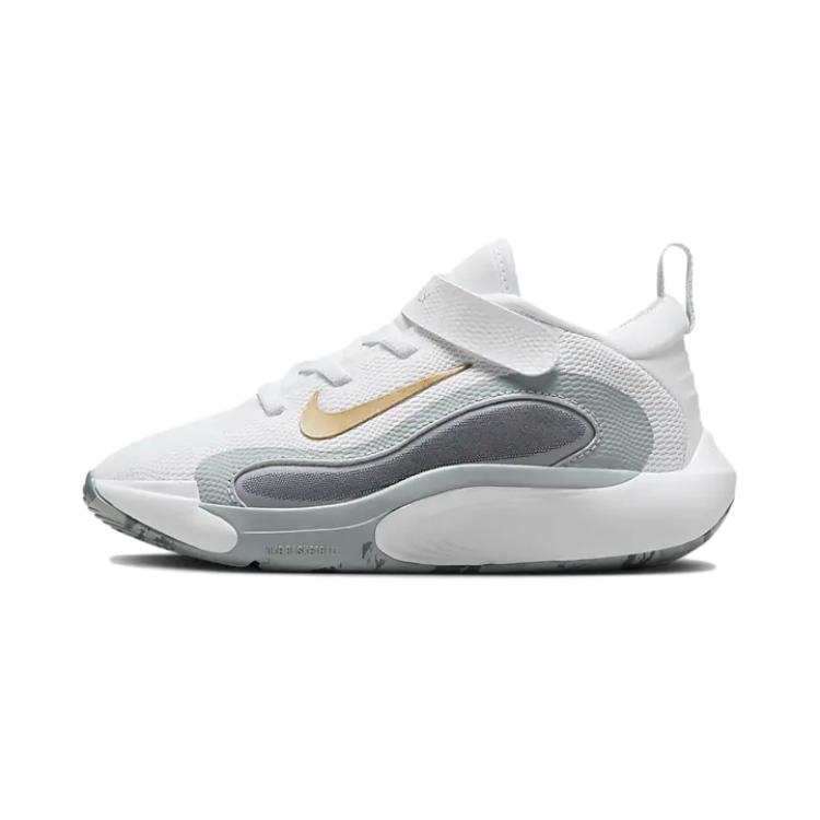 Nike Nike ISOFLY Low top Children's Basketball Shoes White Gray Children Aged 3 7 Years Old