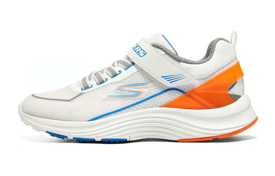 Skechers Abrasion Resistant Abrasion Resistant Low top Kids' Running Shoes White Orange Teenagers