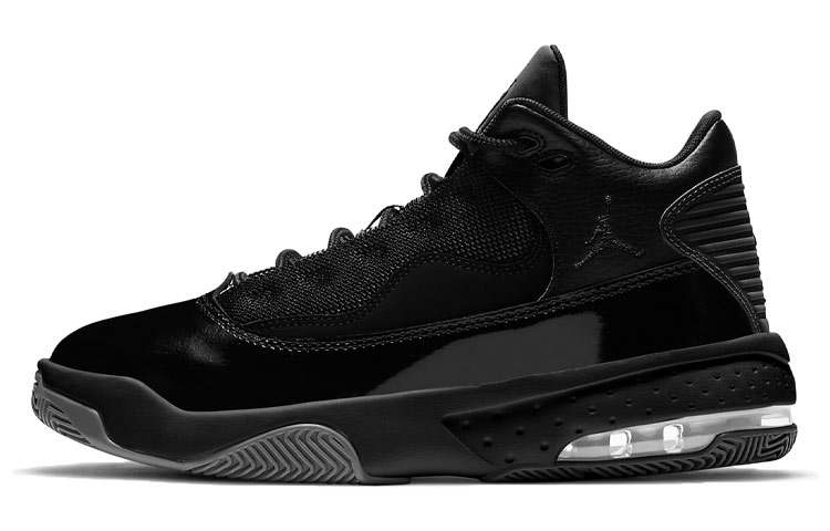 Jordan Jordan Max Aura 2 Synthetic Leather Slip Resistant Cushioning Abrasion Resistant Mid top Basketball Shoes Black Unisex