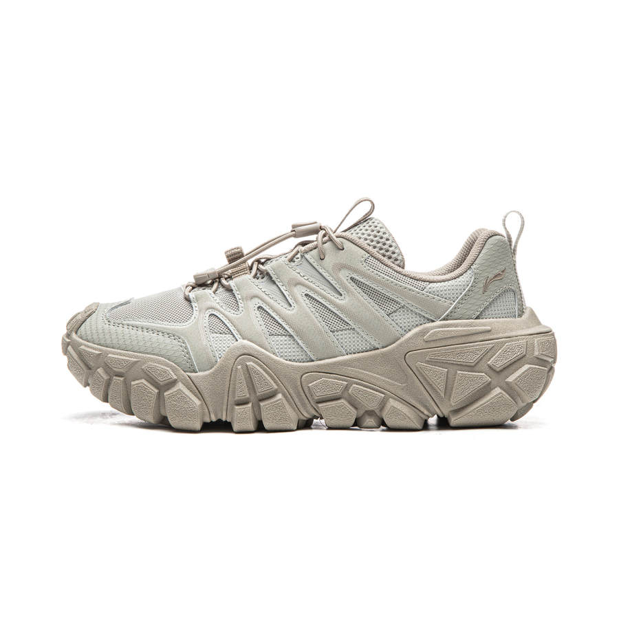 Li-Ning Li Ning Sand Dune Cushioning Slip Resistant Abrasion Resistant Support Low top Outdoor Shoes Women's Dusty Gray Green