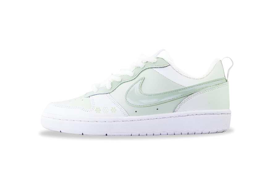 Nike Nike Court Borough Low 2 Leather Slip Resistant Abrasion Resistant Low top Kids' Skateboarding Shoes Light Green