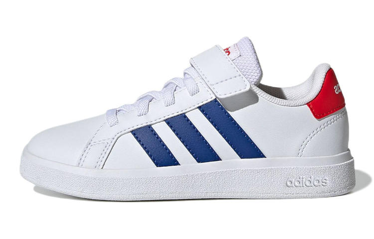 Adidas Neo GRAND COURT 2.0 EL K Abrasion Resistant Low top Skateboard Shoes White Blue Red Kids'