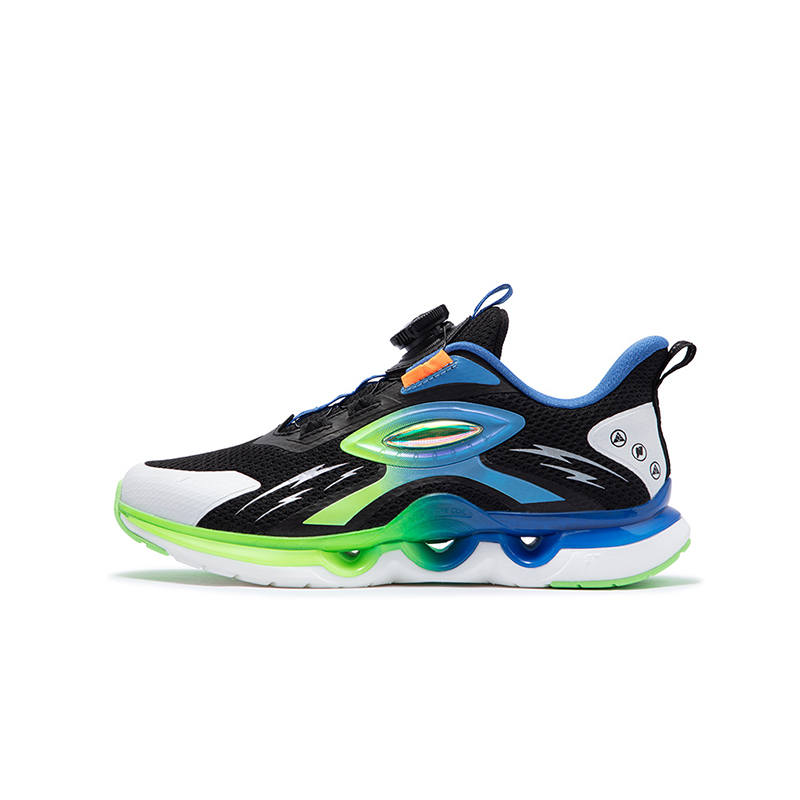 XTEP Low top Running Shoes Black Kingfisher Blue Fluorescent Electric Green Unisex