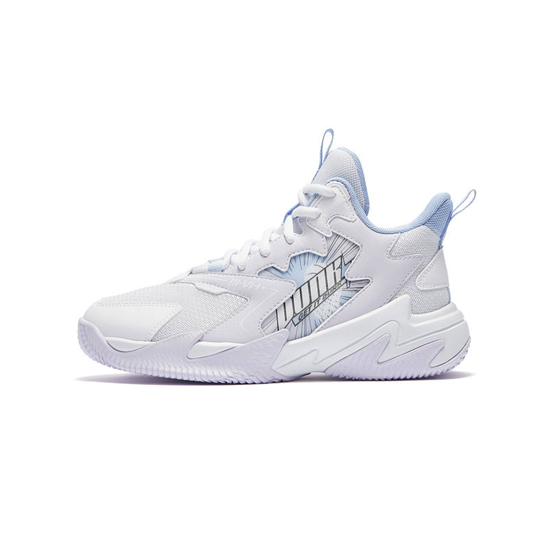 361°KIDS Brave General Slip Resistant Abrasion Resistant Mid top Children's Basketball Shoes White Blue Kids'