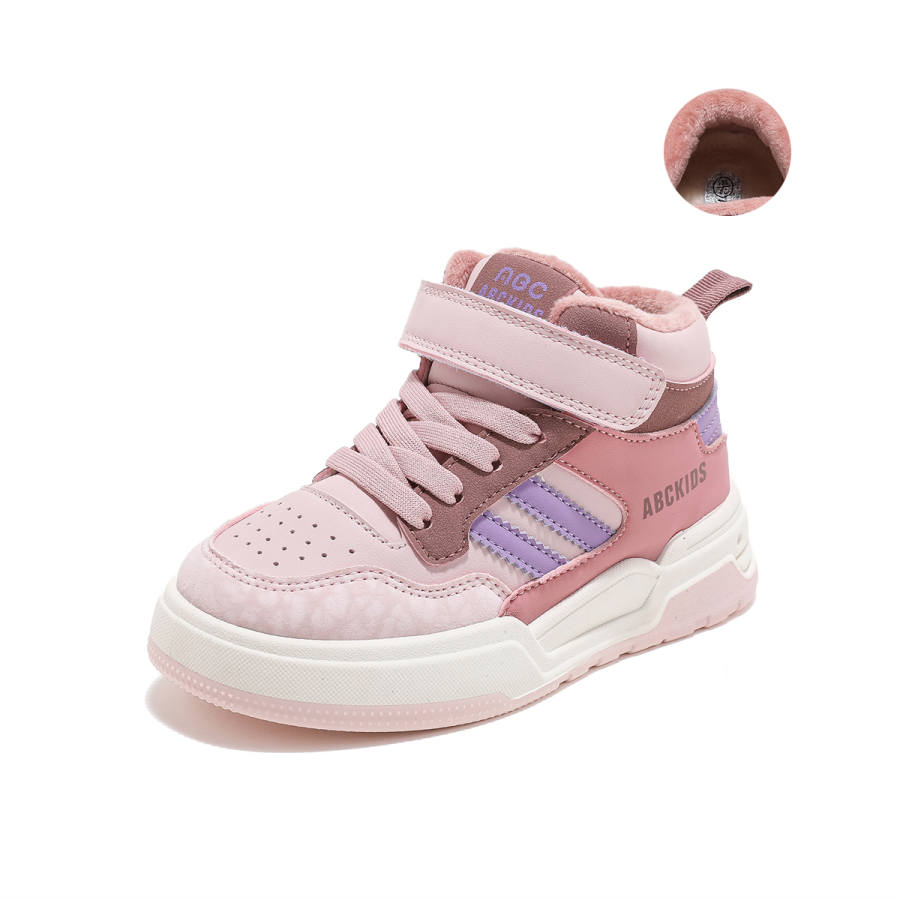 ABC KIDS Slip Resistant Anti Kick Abrasion Resistant Thermal High top Kids' Skateboarding Shoes Pink Purple Kids'