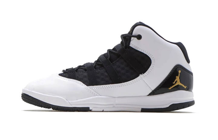 Jordan Jordan Max Aura Slip Resistant Cushioning Mid top Children's Basketball Shoes Black White Children Aged 3 7 Years Old