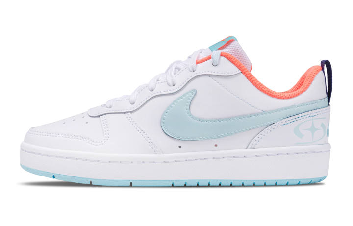 Nike Nike Court Borough 2 Misty Moon Leather Low top Skateboard Shoes White Blue Kids'