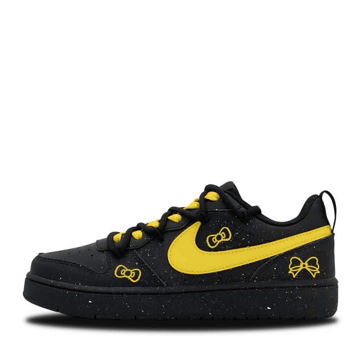 Nike Nike Court Borough Cute Yellow Star Knot Leather Slip Resistant Abrasion Resistant Low top Kids' Skateboarding Shoes