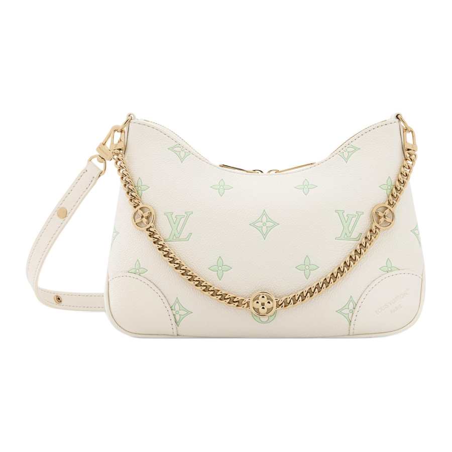 LOUIS VUITTON Boulogne Cow Leather Portable Crossbody Bag, Shoulder Bag Small Women's White & Green