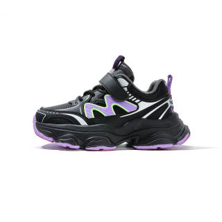 PSY Microfiber Leather Kids Lifestyle Shoes Black Purple Girls Kids'