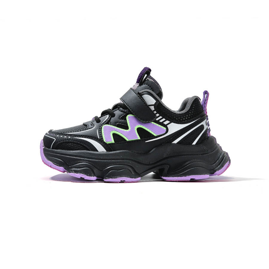 PSY Microfiber Leather Kids Lifestyle Shoes Black Purple Girls Kids'