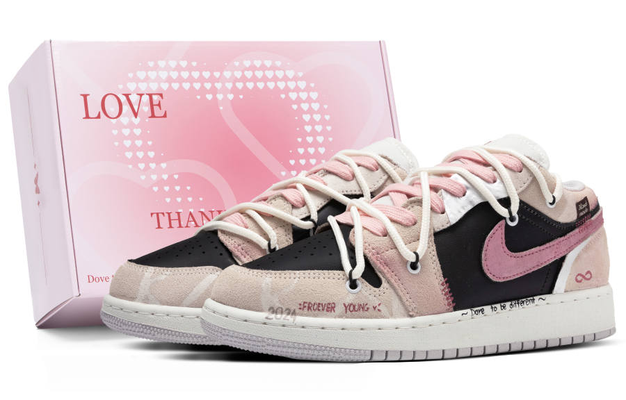 Jordan Jordan Air Jordan 1 Rebellious Sweetheart Leather, Suede Slip Resistant Abrasion Resistant