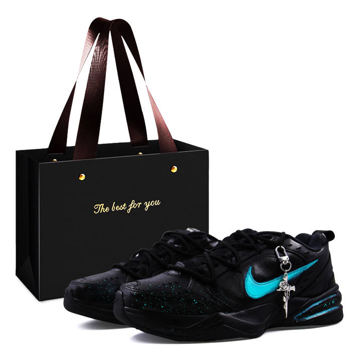 Nike Nike Air Monarch 4 Shopping Bag, Green Height Increasing Low top Chunky Sneakers Unisex Black Green