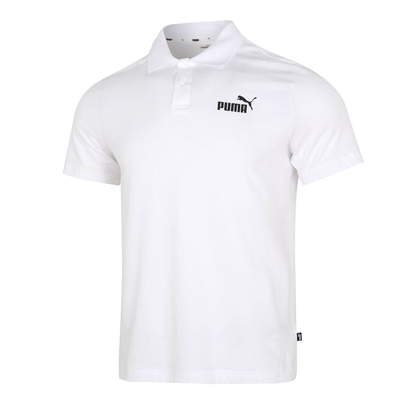 PUMA Polo Shirts Men's White Polo Collar Moderate Straight Fit