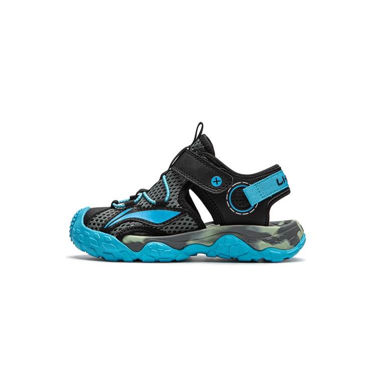 Li-Ning YOUNG Li Ning YOUNG Sports Life Collection Slip Resistant Cushioning Rebound Breathable Children's Sandals Dark Gray Green