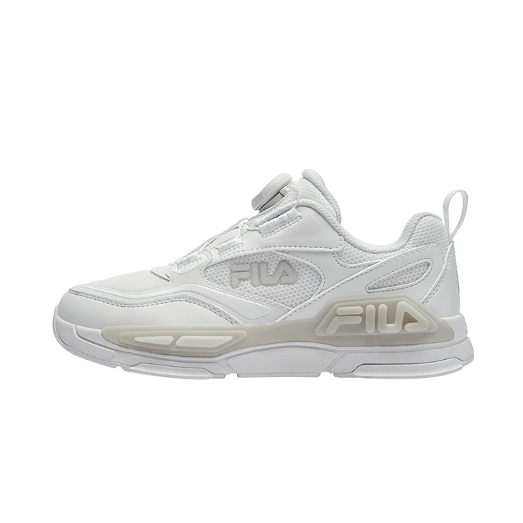 FILA KIDS Anti-Slip And Wear-Resistant Breathable Low-Top Kids' Running Shoes FILA White/Rain Mist Gray Kids'