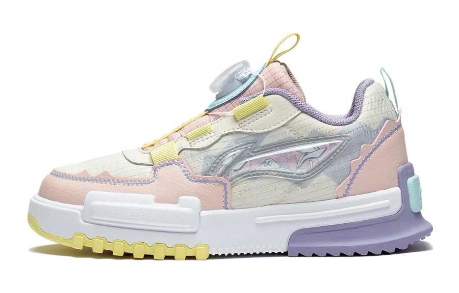 Li-Ning YOUNG Li Ning YOUNG Sports Life Collection Comfortable Low top Sports Casual Shoes Gray Pink Purple Kids'