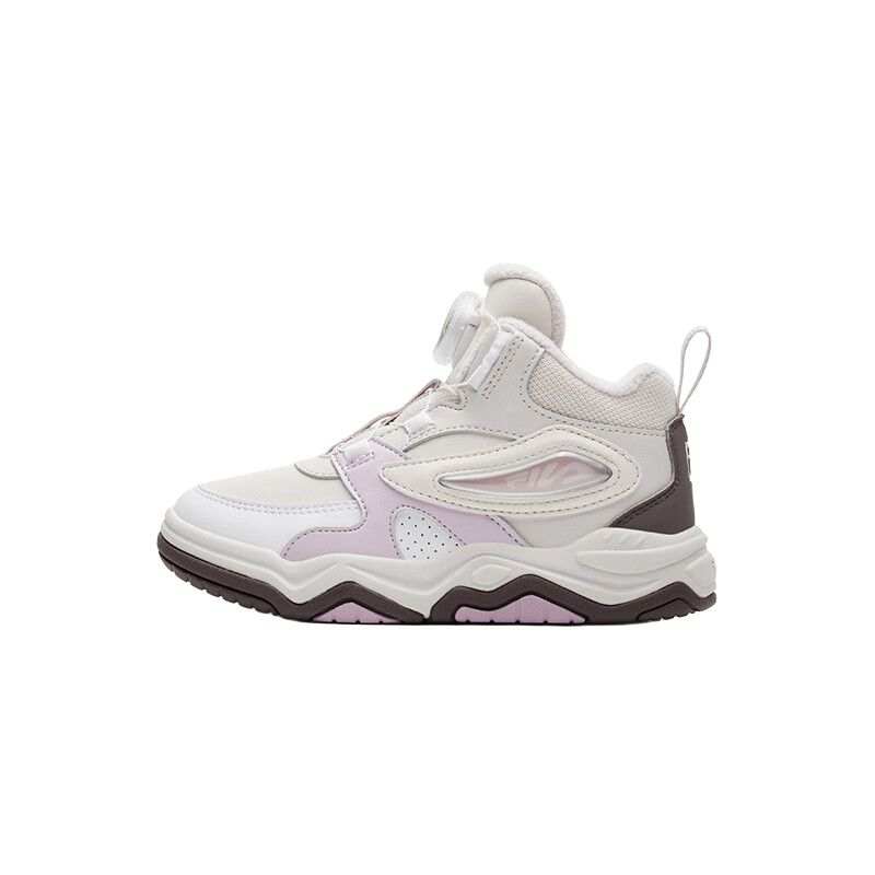 FILA KIDS BOA Abrasion Resistant Thermal Mid top Kids' Skateboarding Shoes Pink Purple Children Aged 3 7 Years Old