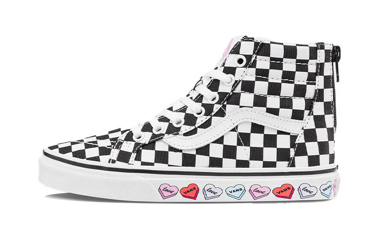 Vans SK8 Canvas High top Skateboard Shoes Black White Children Aged 3 7 Years Old