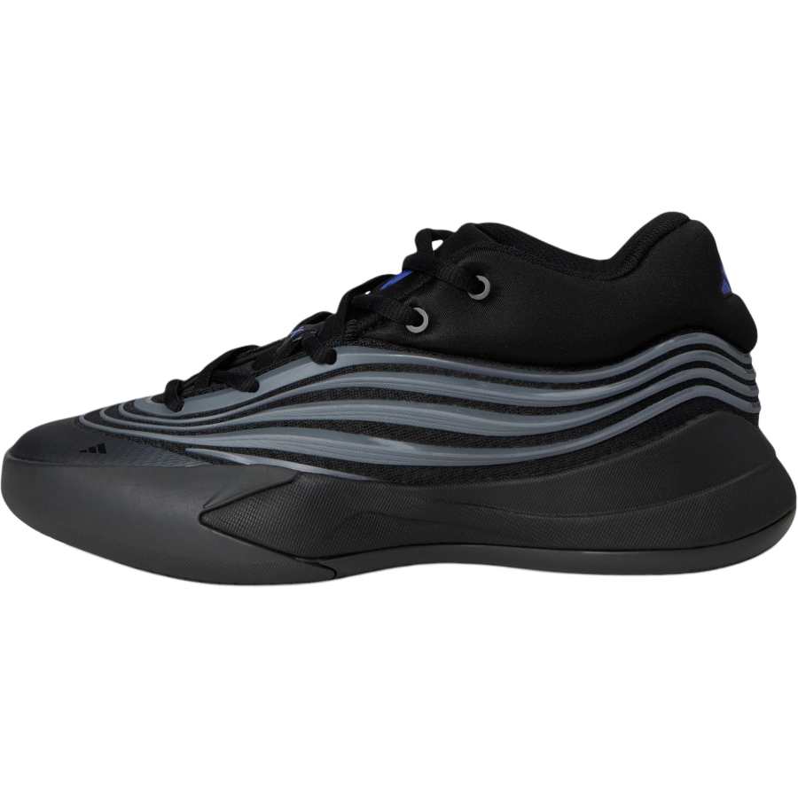Adidas Adidas Dame 10 Slip Resistant Abrasion Resistant Low top Children's Basketball Shoes Core Black/Clear Blue Teenagers