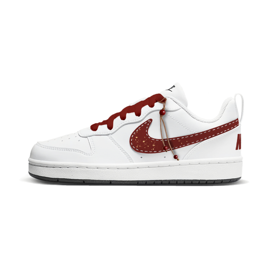 Nike Nike Court Borough Showa Records Abrasion Resistant Abrasion Resistant Low top Kids' Skateboarding Shoes Red Teenagers