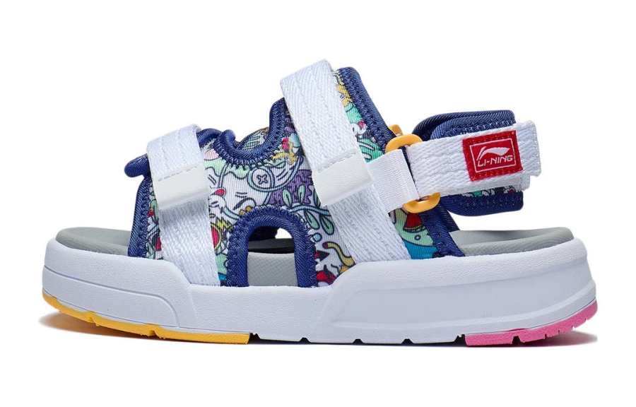 Li-Ning YOUNG Li Ning YOUNG x Disney Refreshing Duck, Collaboration Comfortable Sandal White Blue Teenagers