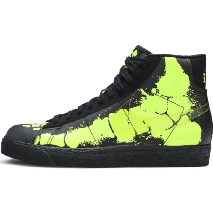 Nike Nike Blazer Mid top Skateboard Shoes Black Yellow Unisex