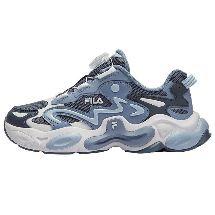 FILA KIDS Amber Shoes Lightweight Cushioning Low top Kids' Running Shoes Foxton Gray/Washable Blue