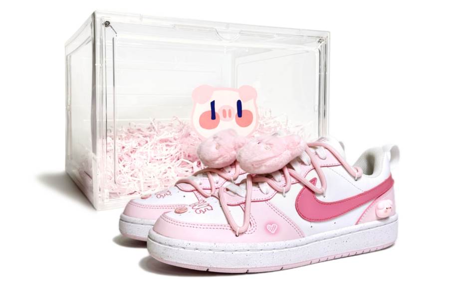 Nike Nike Court Borough Lulu The Piggy Slip Resistant Abrasion Resistant Low top Kids' Skateboarding Shoes Pink Teenagers