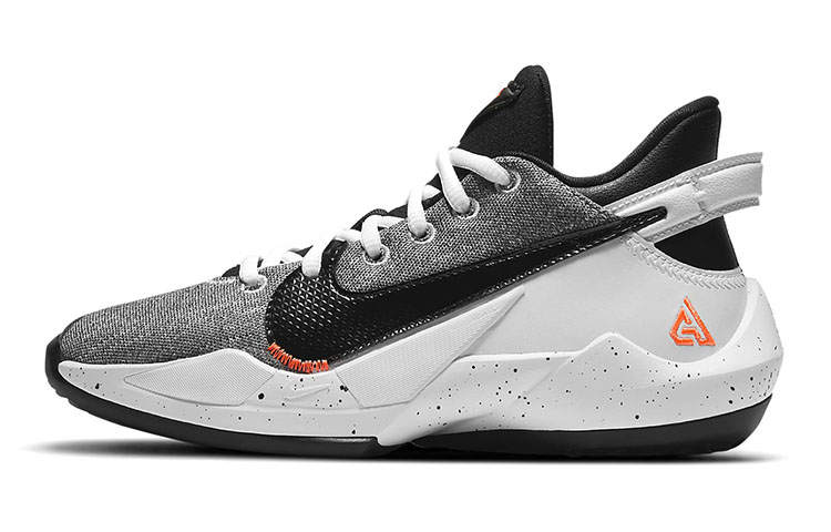Nike Nike Freak 2 Slip Resistant Cushioning Abrasion Resistant Low top Basketball Shoes Gray White Black Unisex