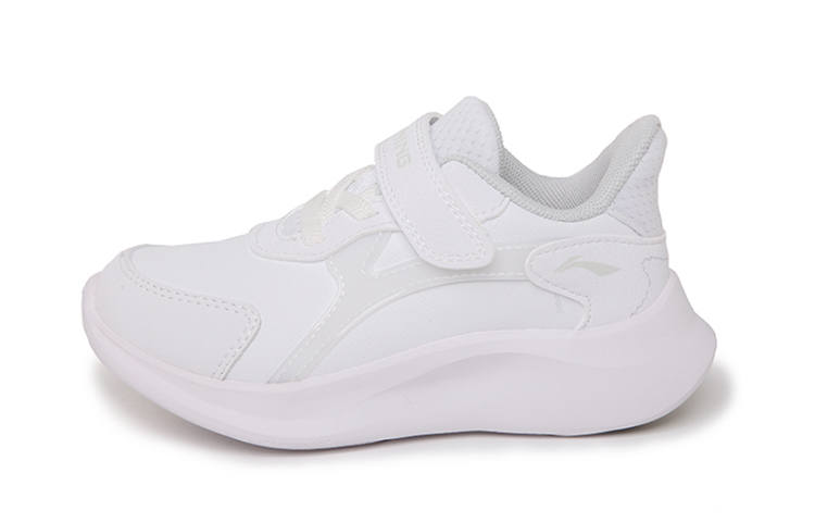 Li-Ning YOUNG Li Ning Slip Resistant Cushioning Abrasion Resistant Low top Kids Lifestyle Shoes White Children Aged 3 7 Years Old