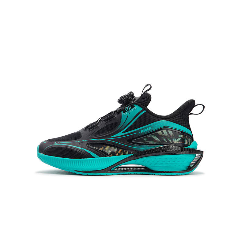 361°KIDS Synthetic Leather, Textile Slip Resistant Slip Resistant Low top Kids' Running Shoes Black Green Kids'