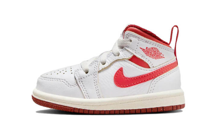 Jordan Jordan Kids Air Jordan 1 Mid SE "White/Dune Red" Sneakers