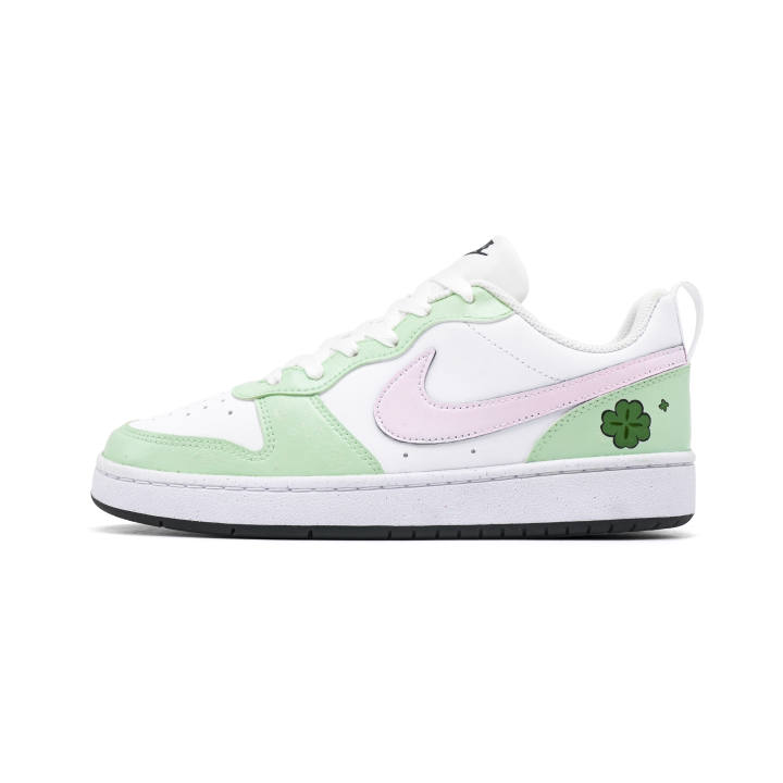 Nike Nike Court Borough Lucky Four Leaf Clover Leather Slip Resistant Cushioning Slip Resistant Cushioning Low top