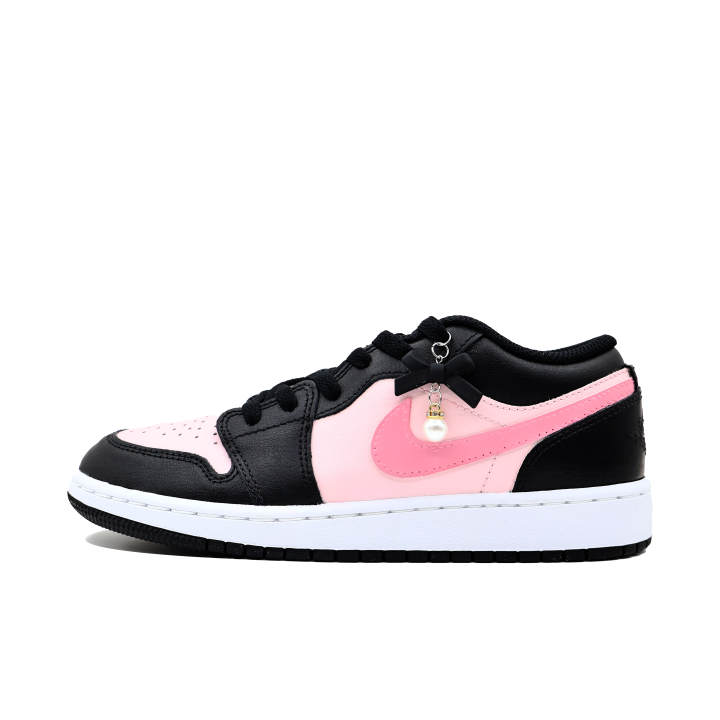 Jordan Jordan Air Jordan 1 Low top Kids' Skateboarding Shoes Black Pink Teenagers